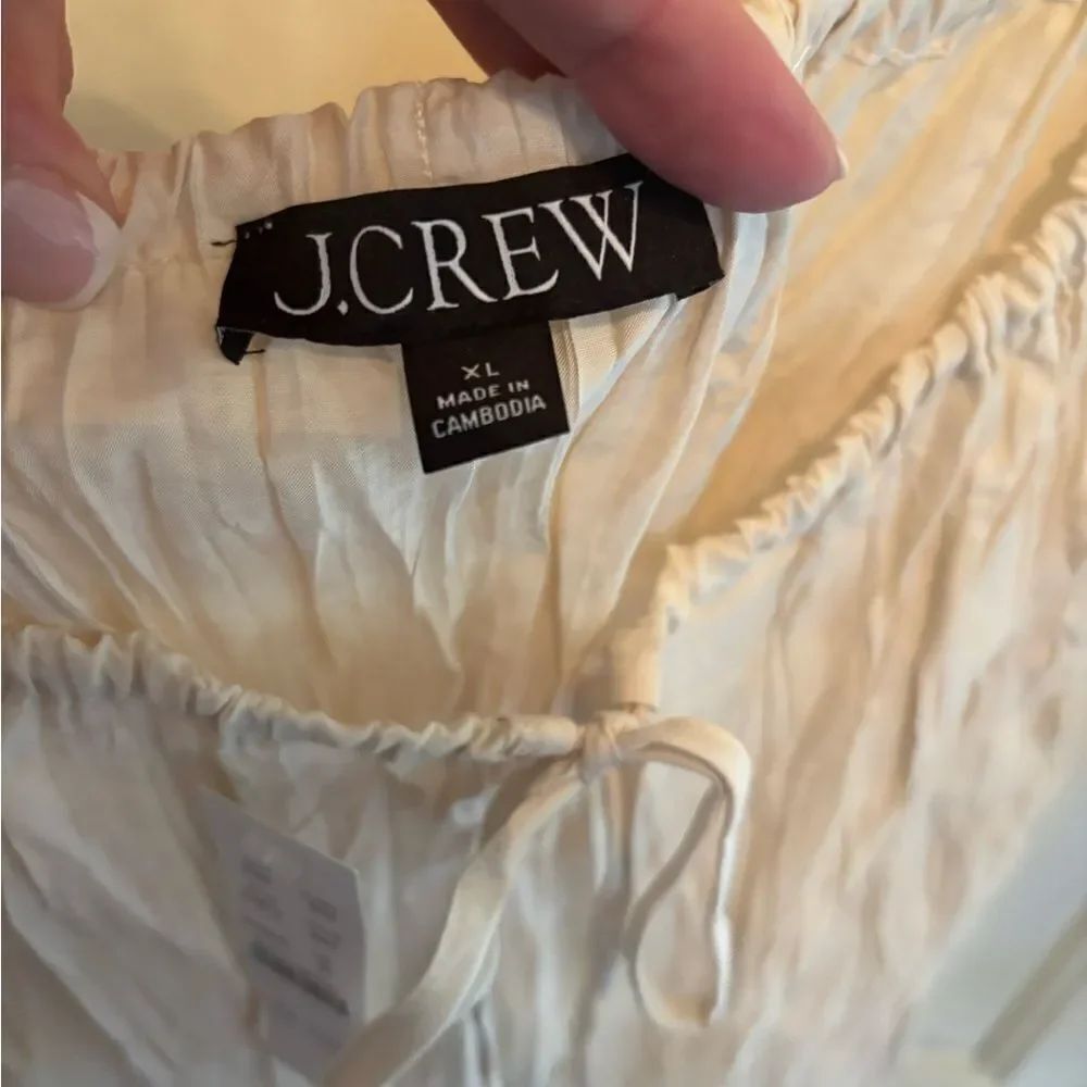 J Crew Cream Crinkle Spaghetti Strap Top - Picture 5 of 6